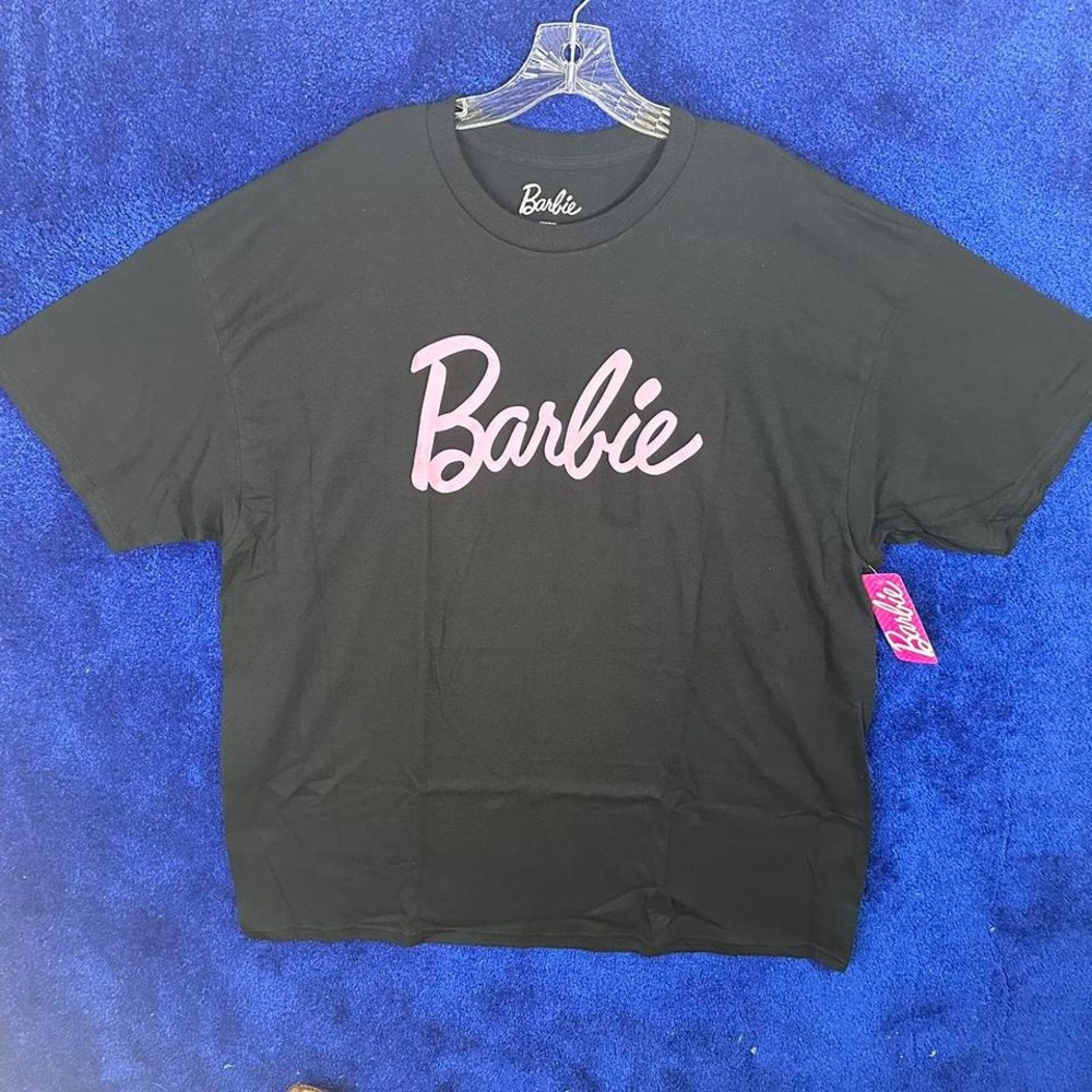 Black Barbie T-shirt with pink lettering #Barbie‎ Woman's  2XL